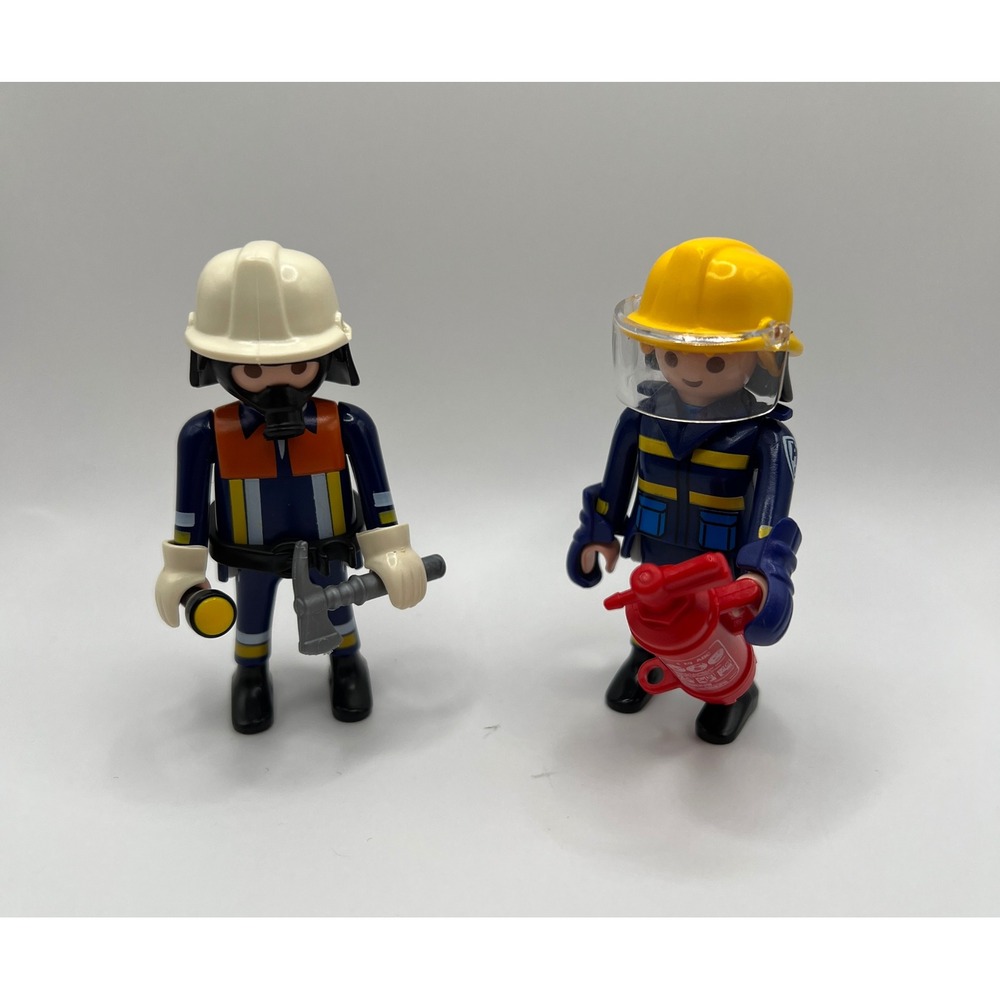 Playmobil Firefighters Action Figures OS Blue Excellent Rescue Gear Set